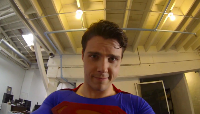 superman with a gopro