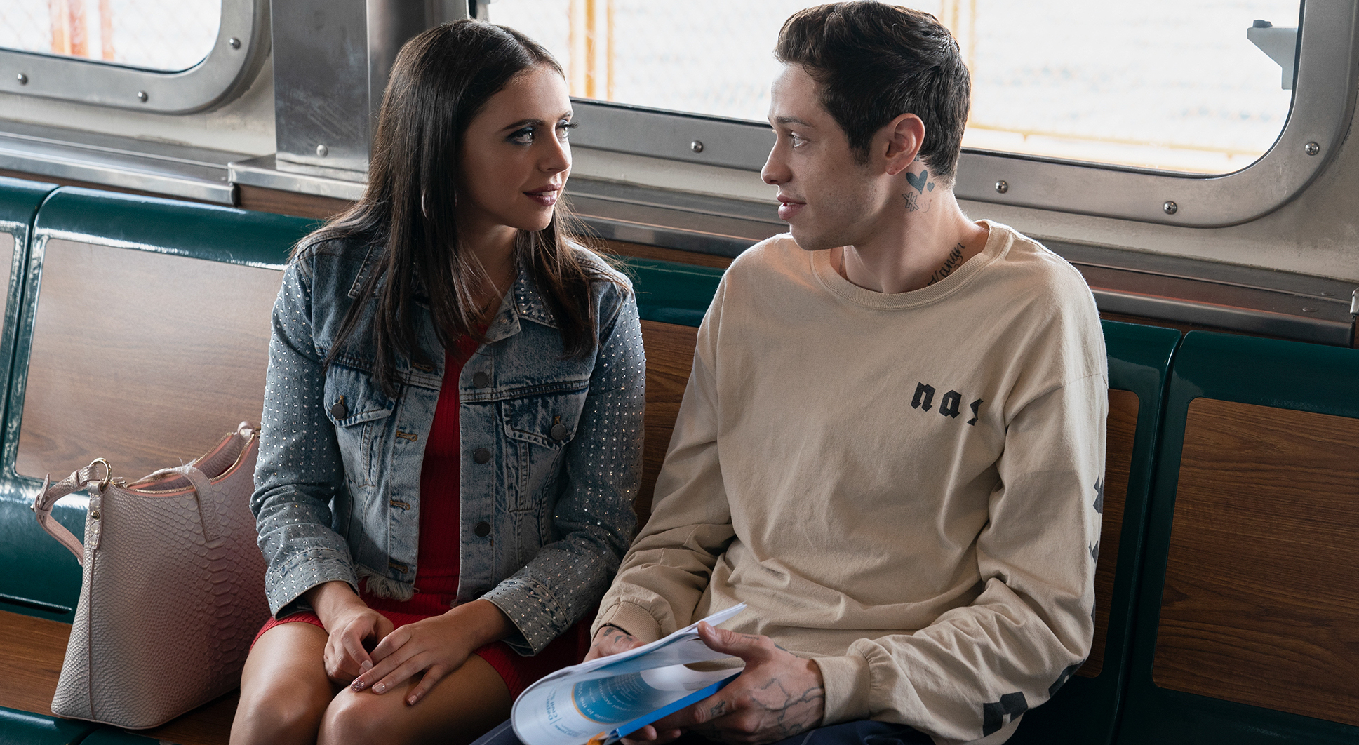 (from left) Kelsey (Bel Powley) and Scott Carlin (Pete Davidson) in The King of Staten Island, directed by Judd Apatow.