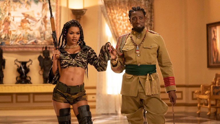 Teyana Taylor and Wesley Snipes star in COMING 2 AMERICA Photo Courtesy of Amazon Studios