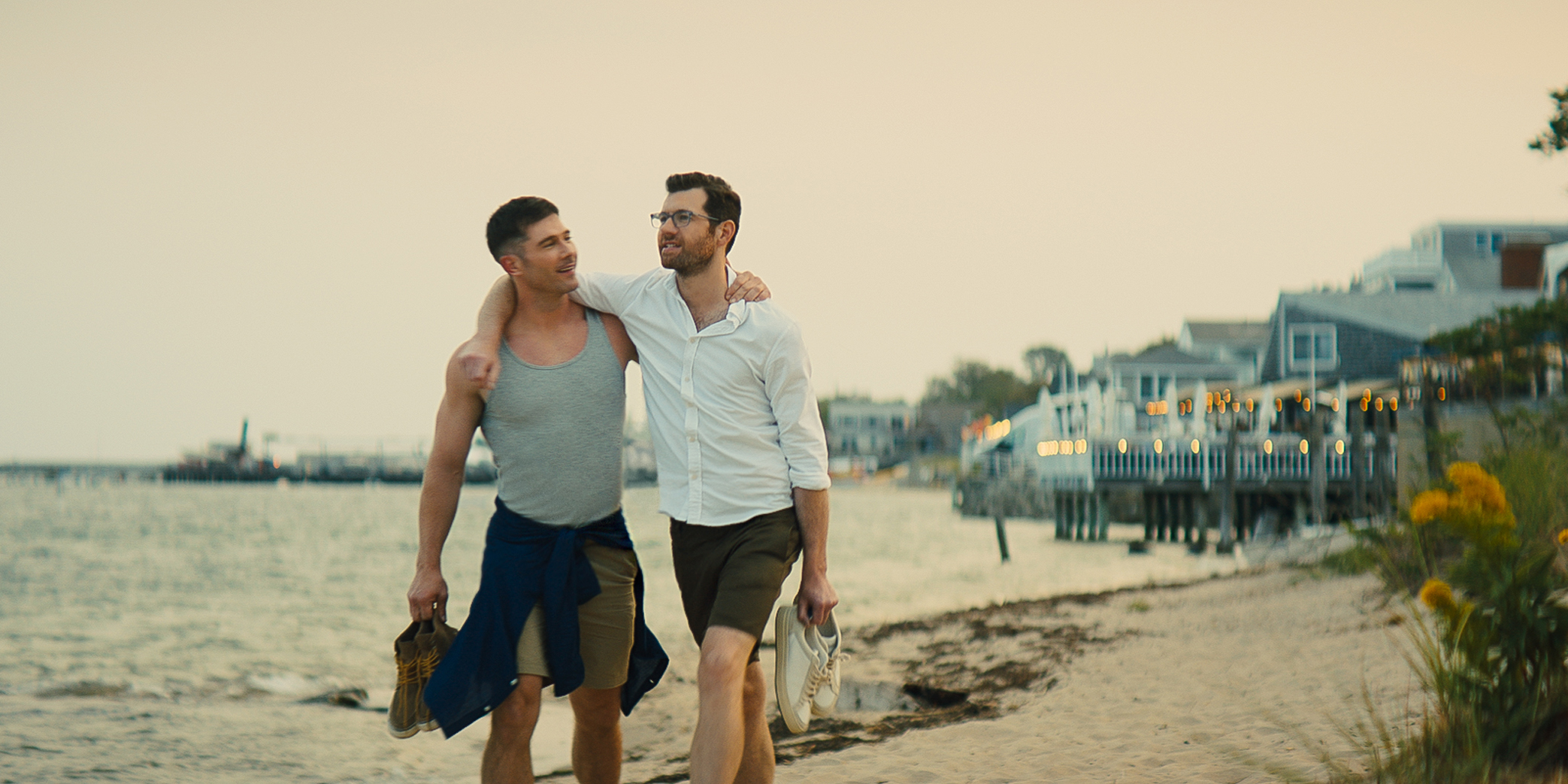 (from left) Aaron (Luke Macfarlane) and Bobby (Billy Eichner) in Bros, co-written, produced and directed by Nicholas Stoller.