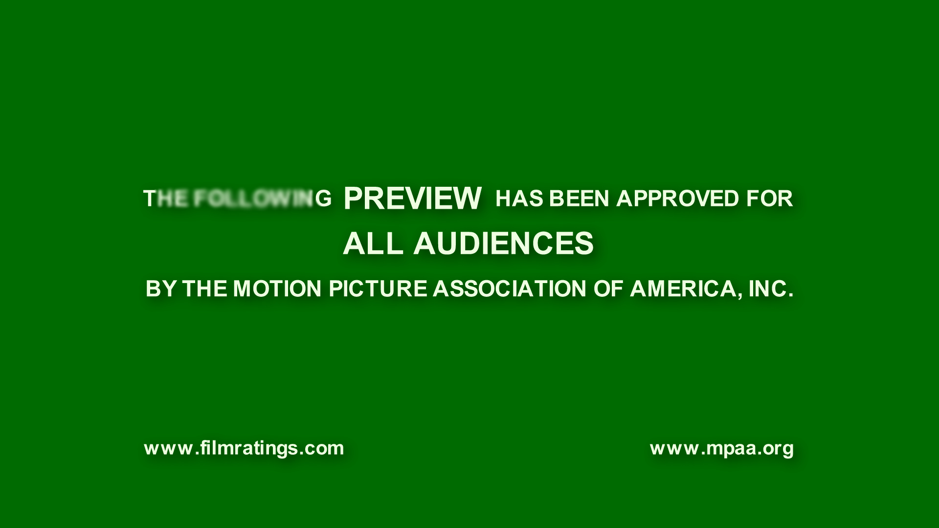 Appropriate audiences. The following Preview has been approved for all audiences.